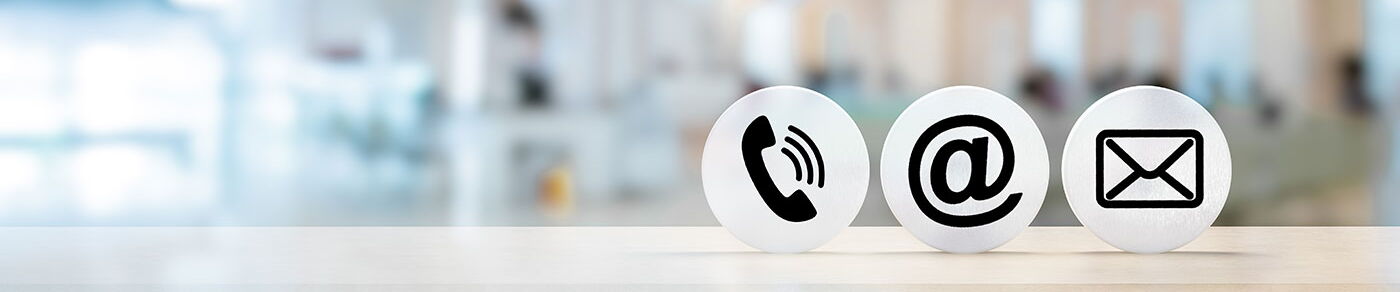 Kontakt Layoutbild Kontaktsymbole Seitenkopf