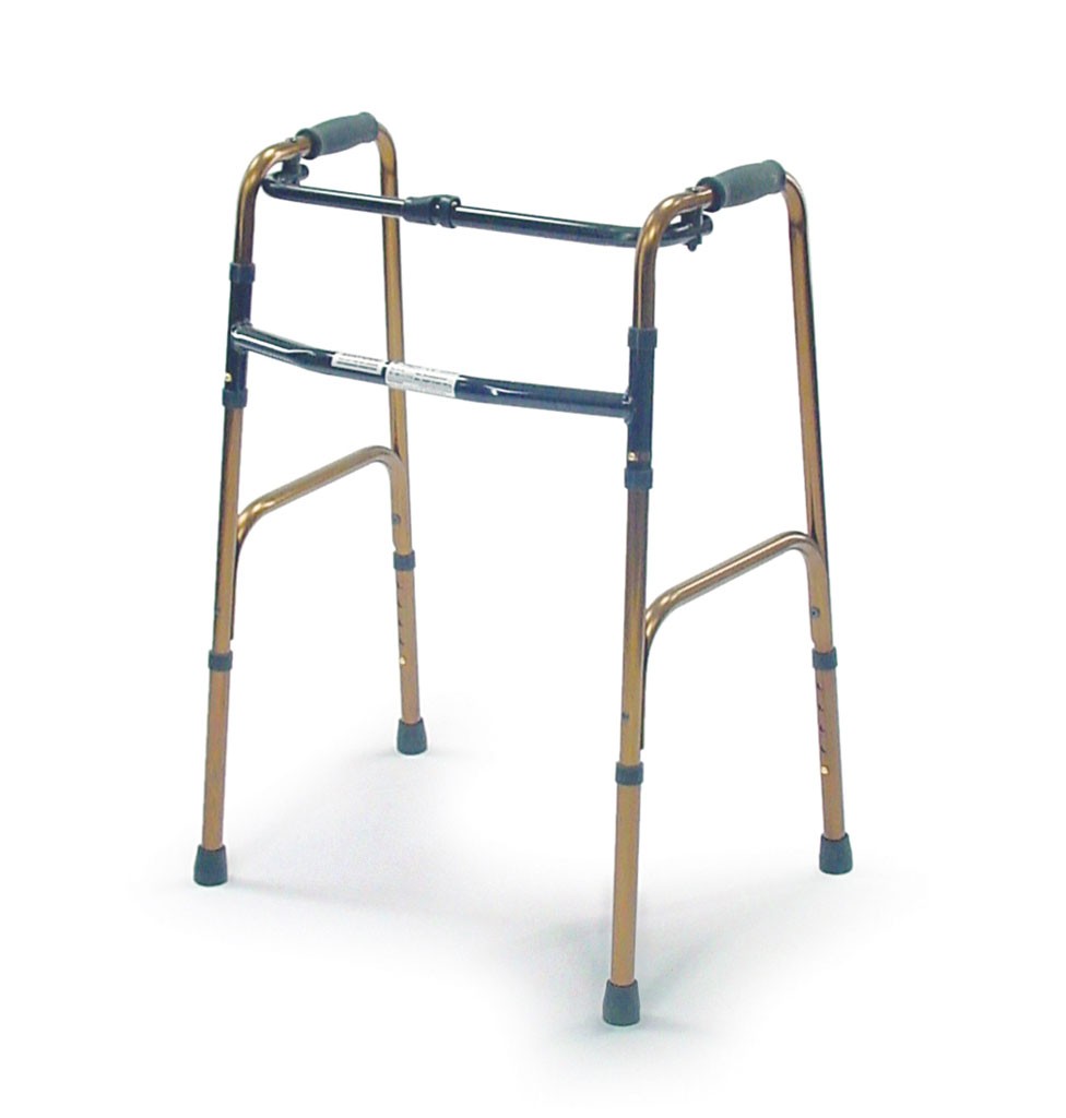 Gehgestell Starr Foto von einem messingfarbenen Gehgestell