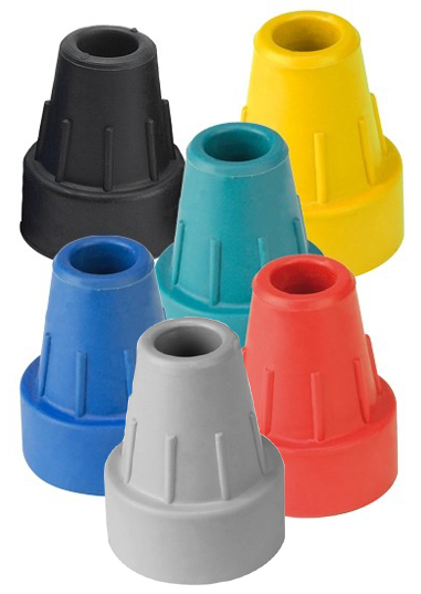 Gummikapsel für Stahleinlage 16mm Bild von farbigen Gummikapseln für Krücken