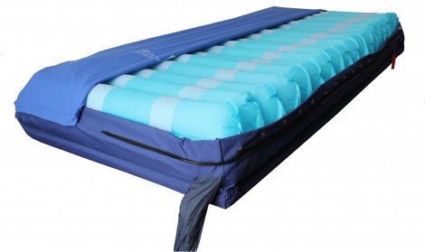 Soft Air Plus Matratze mit Wechseldrucklsystem Zeigt eine Wehcseldruckmatratze wie sie bei Patienten mit bestehendem Dekubitus angewendet wird